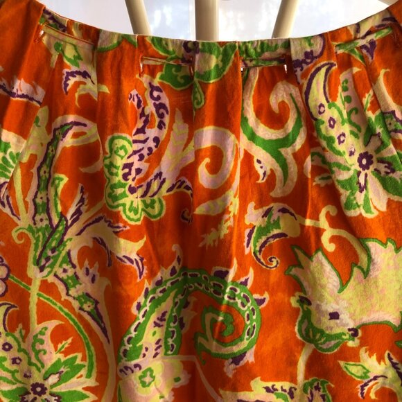 LAUREN RALPH LAUREN T-SHIRT ORANGE PAISLEY FLORAL MP NWOT - Picture 5 of 7